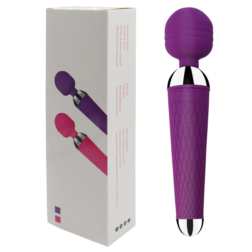 Collection of Vibromasseur Magic Wand - 10 Modes de Vibration, Étanche et Silencieux in a gallery layout