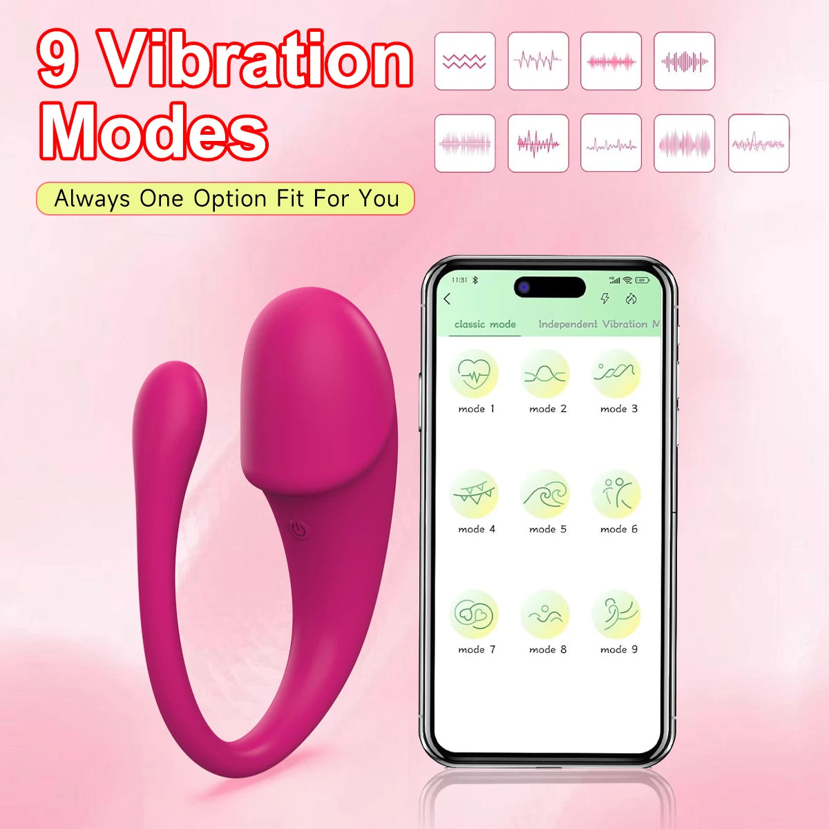 Collection of Vibromasseur Dildo connécté - 9 Modes in a gallery layout