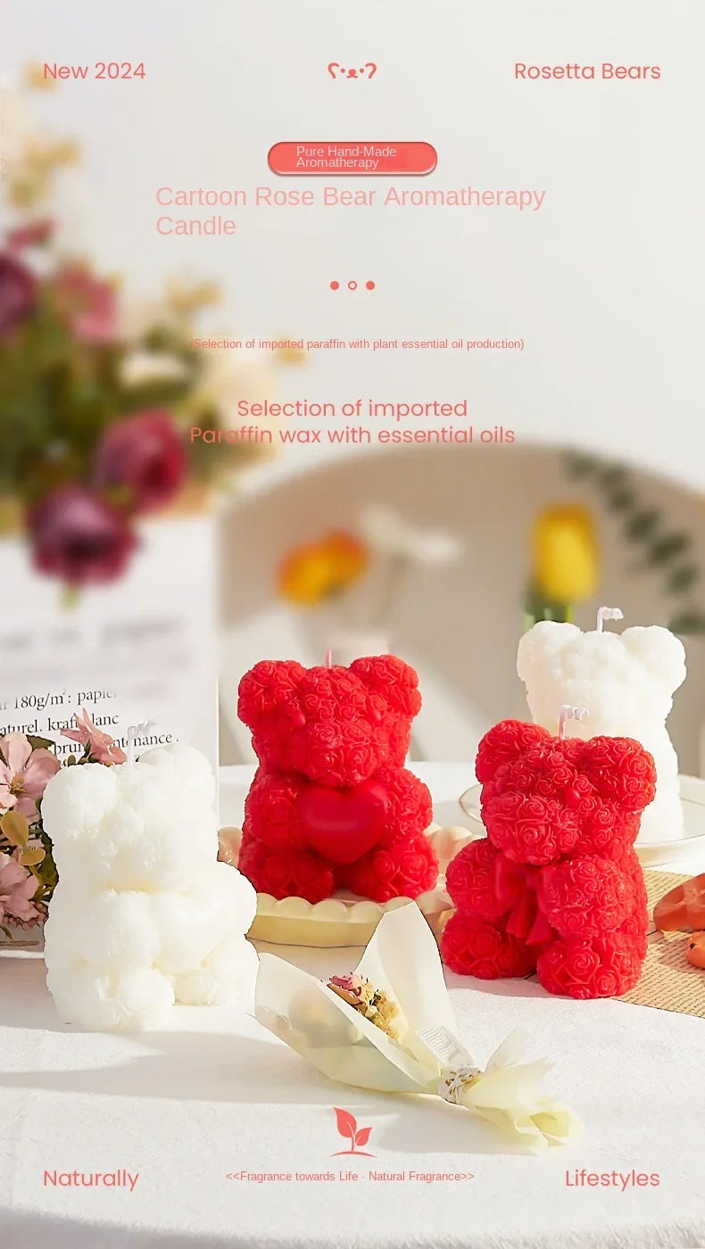 Collection of Bougie Parfumée en Forme d’Ours de Roses in a gallery layout