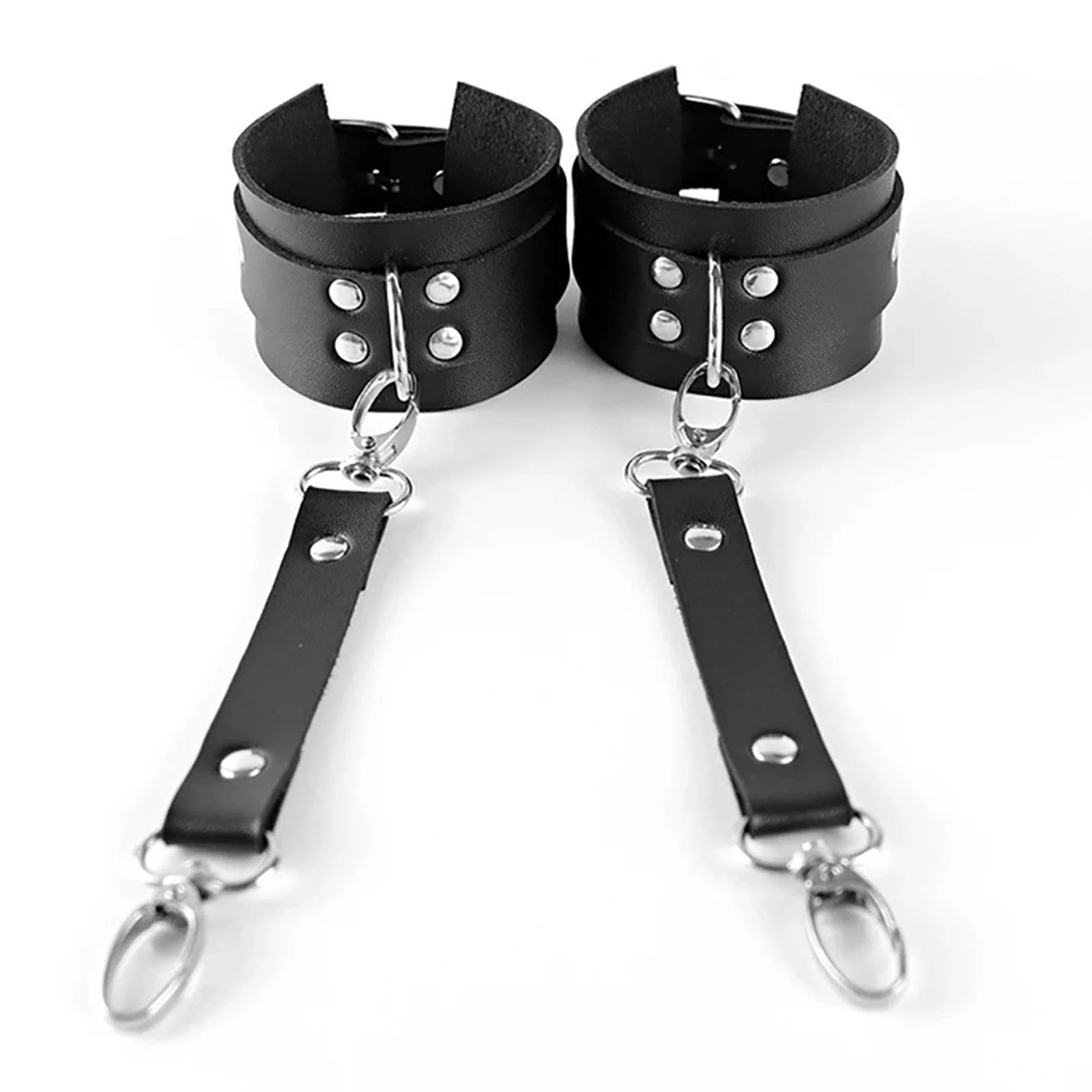 Collection of Menottes Sexuelles en Cuir PU avec Harnais Corporel, Bracelets de Bondage BDSM. in a gallery layout
