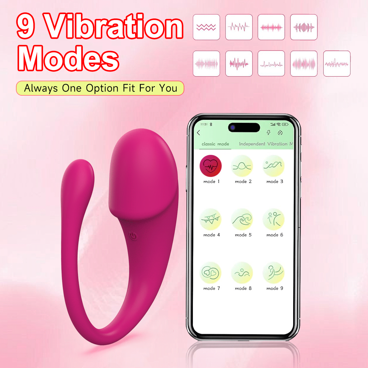 Collection of Vibromasseur Dildo connécté - 9 Modes in a gallery layout